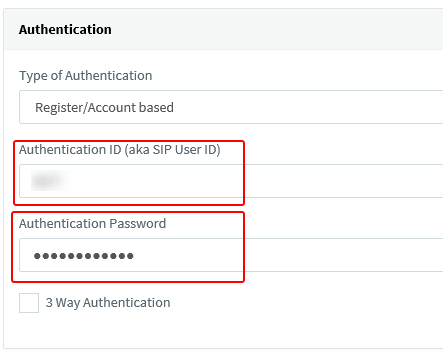 3cx authentication Settings