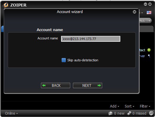 zoiper-account-connection